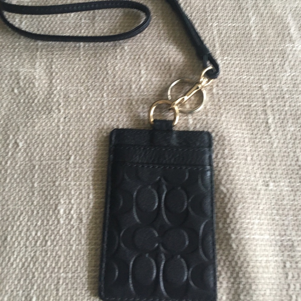 Coach card and id lanyard